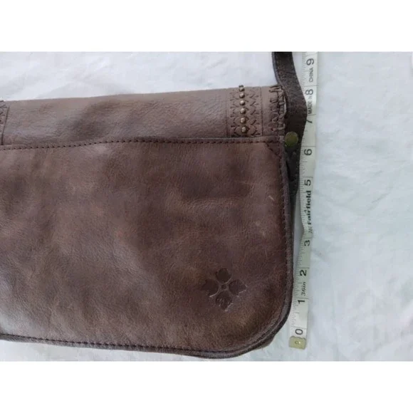 PATRICIA NASH BEAUMONT  Brown Leather Crossbody Purse Messenger Bag Tassel - Picture 8 of 9
